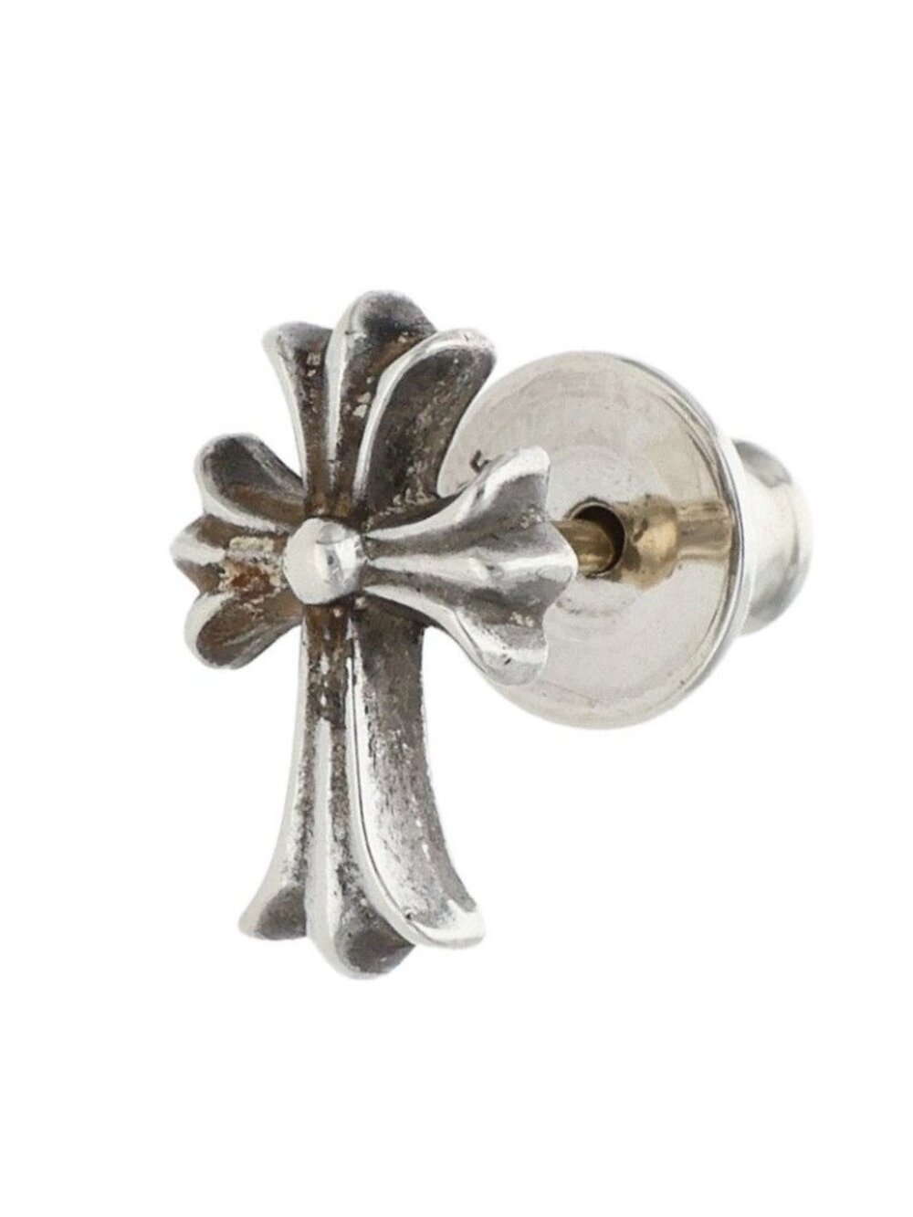 Chrome Hearts CH Crss 2 Fat CH Cross Fat Stud Silver Earrings